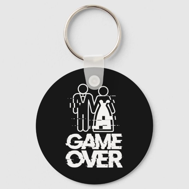 Porte-clés Game Over Bug Épouse Marié Mariage Drôle  (Recto)