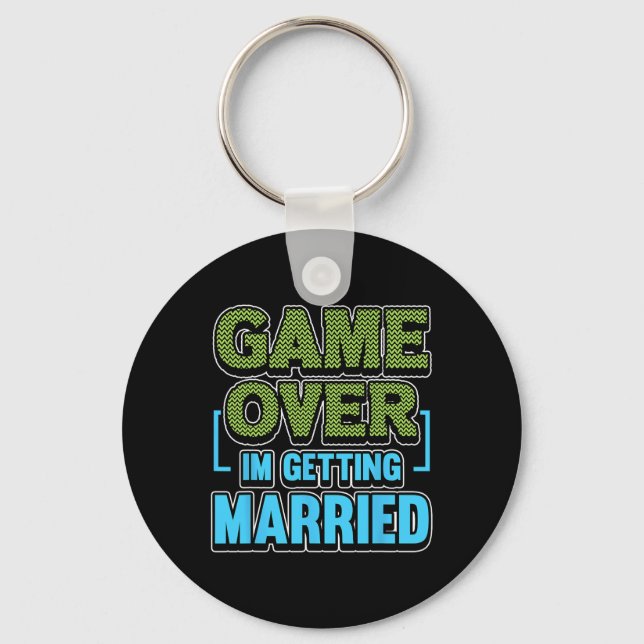Porte-clés Game Over Je me marie Marié  (Recto)