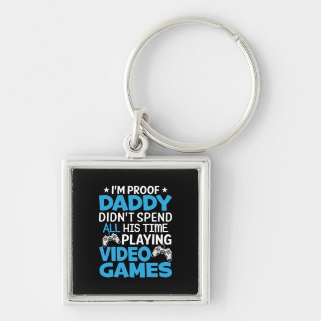 Porte-clés Gamer Art All My Daddy Time Playing Games (Devant)