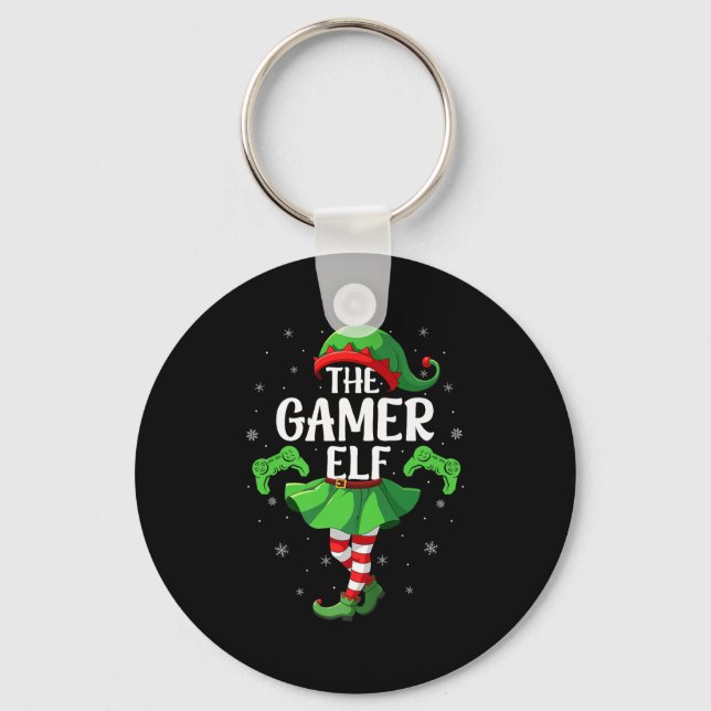Porte-clés Gamer Elf Christmas Girls Women Elf Squad Xmas Fam (Recto)