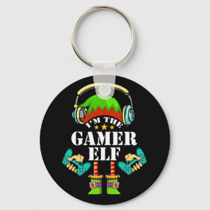 Porte-clés Gamer Elf Jaler Jalon Noël de famille avec Gamepad