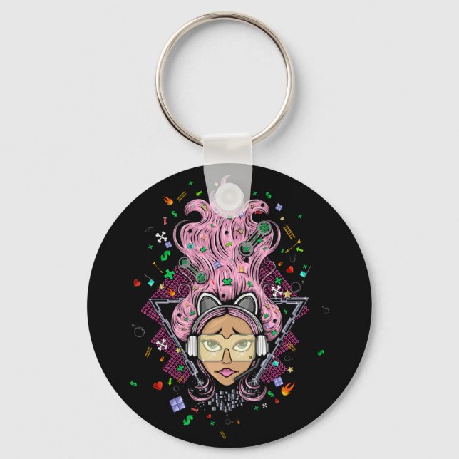 Porte-clés Gamer fille (Recto)