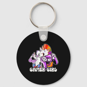 Porte-clés Gamer Girl Unicorn Jeu vidéo mignonne Jeu Lover Co