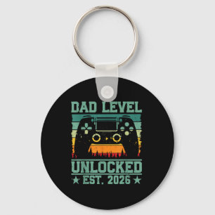 Porte-clés Gamer Papa Papa Niveau Déverrouillé Est 2026 Drôle