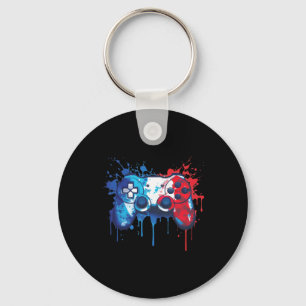 Porte-clés Gamer - Rouge Blanc Bleu 4 juillet Vidéo Jeu 2