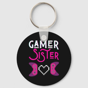 Porte-clés Gamer Sister Joue Vidéo Jeu Funny Sisters Jeu
