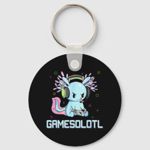 Porte-clés Gamesolotl Cute Axolotl Vidéo Gamer Kawaii Anime B