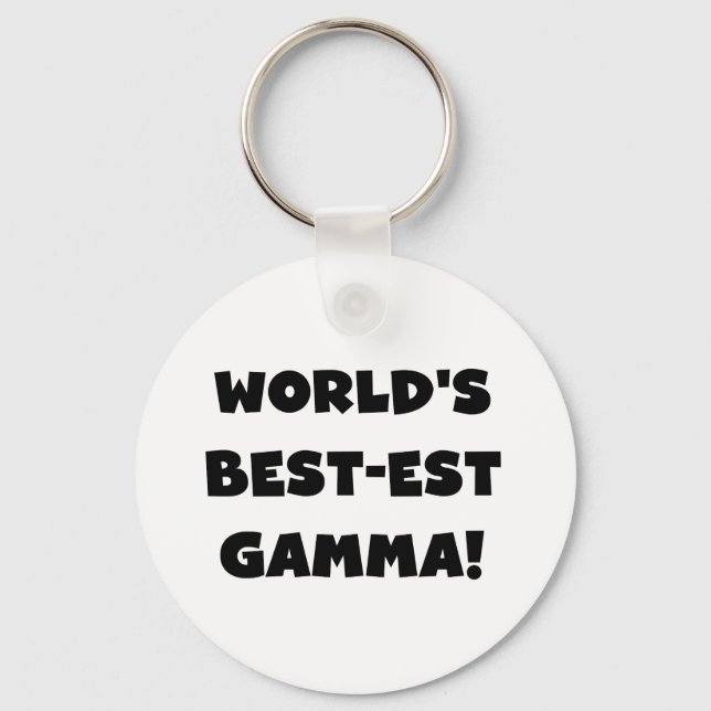 Porte-clés Gamma du Meilleur-est du monde noir et blanc (Recto)