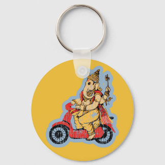 Porte-clés Ganesha chevauchant un scooter