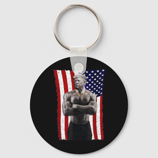 Porte-clés Gangster Pro Donald Trump Tattoo républicain Améri (Recto)
