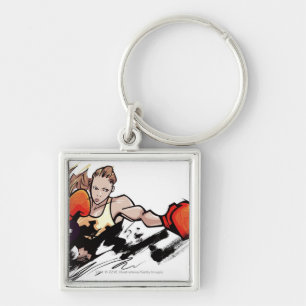 Porte-clés Gant de boxe de port de femme