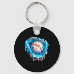 Porte-clés Gant de glace à la crème Baseball Drip avec balles