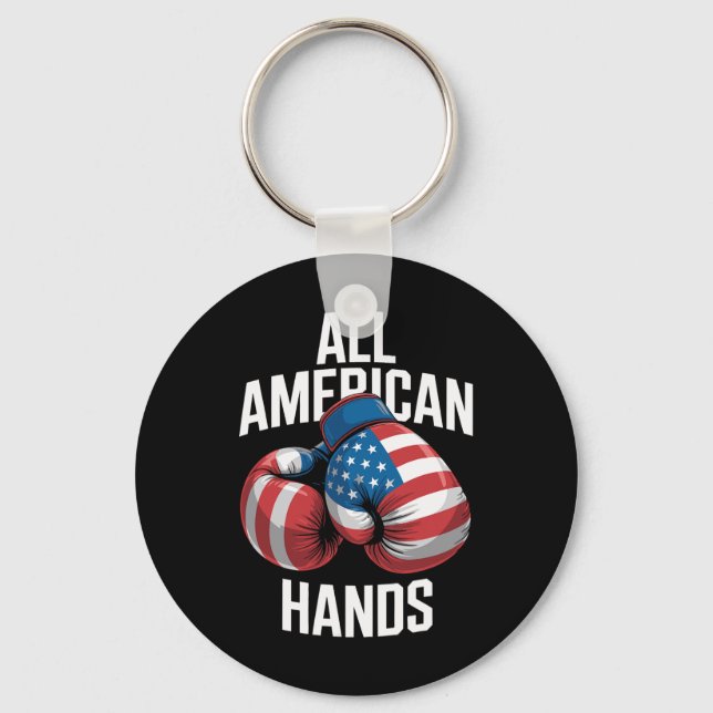 Porte-clés Gants de boxe All American Hands Patriotique Drape (Recto)