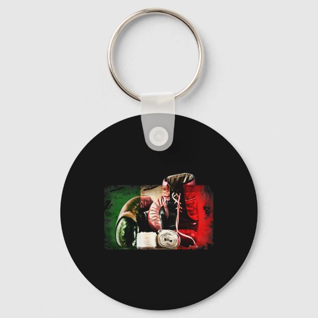 Porte-clés Gants De Boxe Grunge Et Drapeau D'Italie (Recto)