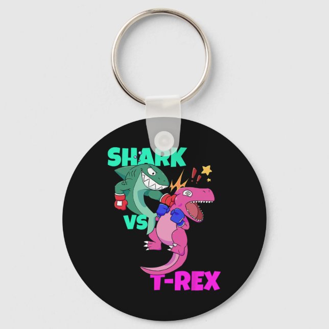 Porte-clés Gants de boxe requin vs dinosaure T Rex pour enfan (Recto)