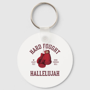 Porte-clés Gants de boxe rose à nœud Hallelujah Hard Fought