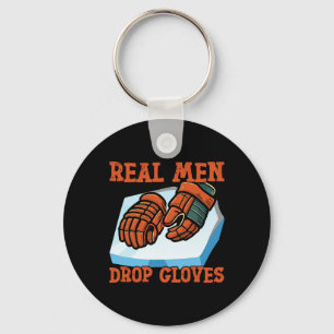 Porte-clés Gants vintage de hockey sur glace Les vrais hommes