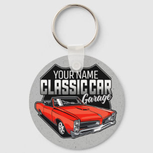 Porte-clés Garage de voiture classique convertible personnali