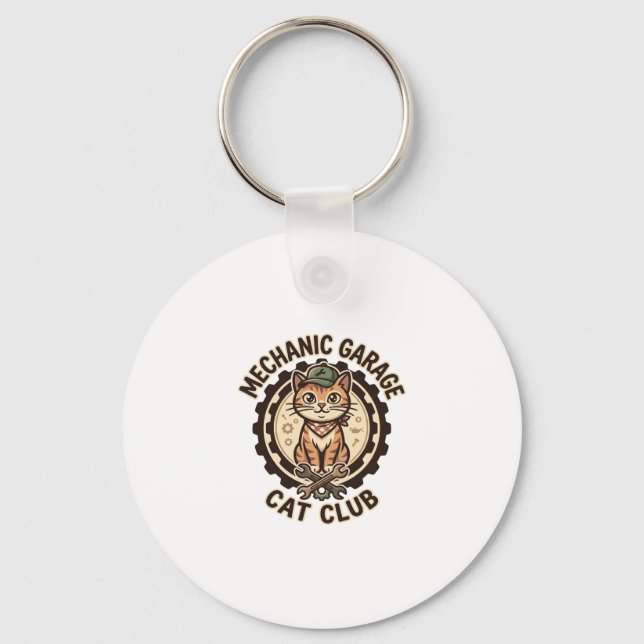 Porte-clés Garage Mécanique Chat POD Vector Art - Mécanique G (Recto)