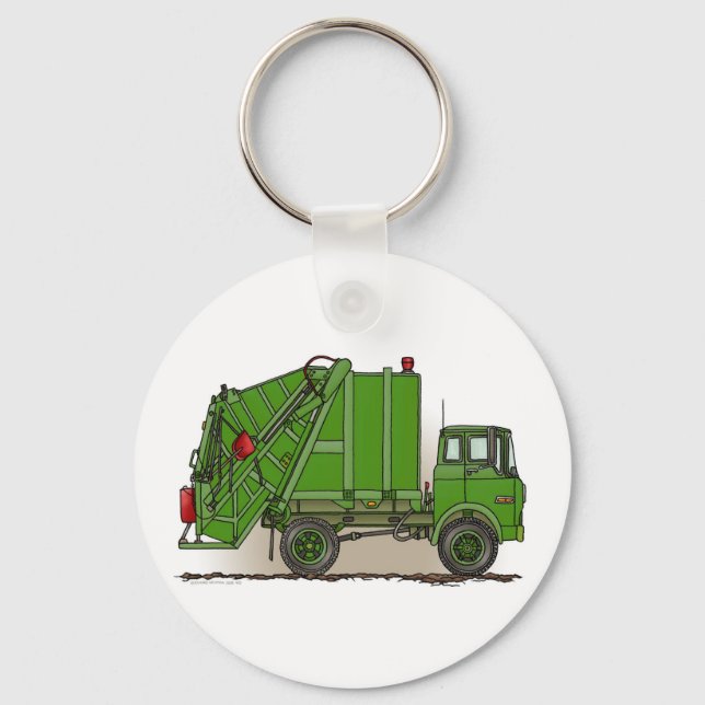 Porte-clés Garbage Truck Green Key Chain (Recto)