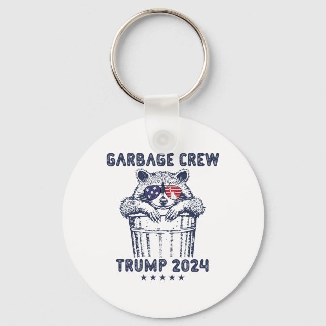 Porte-clés Garbyge Crew Vote Trump 2024 Rac républicain drôle (Recto)