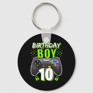 Porte-clés Garçon 10 Manette de jeu vidéo Joueur 10ème Annive