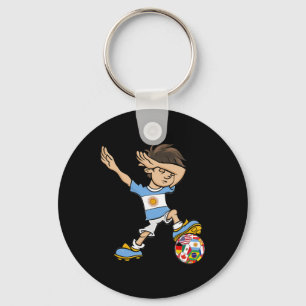 Porte-clés Garçon Dabbing Maillot de Football Argentine Drape