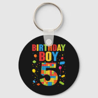 Garçon d'anniversaire 5 ans Blocs de construction