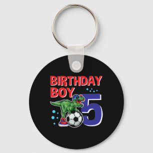 Porte-clés Garçon d'anniversaire dinosaure 5 ans Dino Footbal
