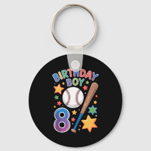 Porte-clés Garçon d'anniversaire T-shirt de baseball 8e anniv
