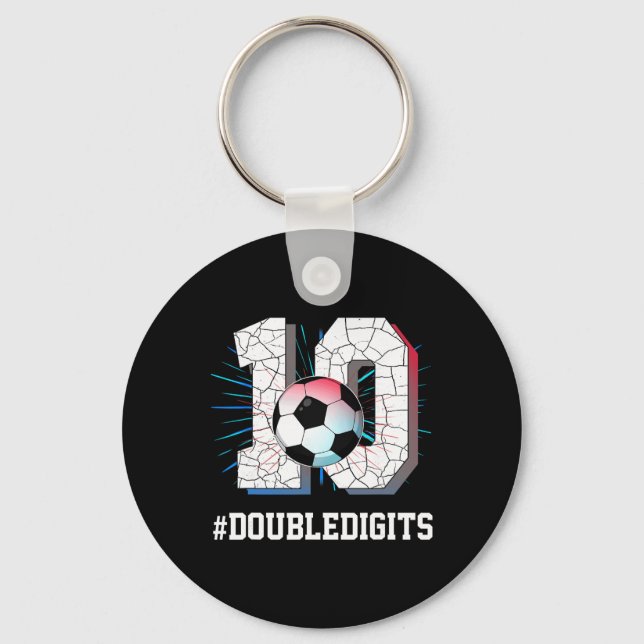 Porte-clés Garçon de 10 ans 10 Double Chiffres Anniversaire F (Recto)