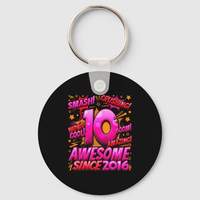 Porte-clés Garçon de 10 ans pour garçons 10e anniversaire gar (Recto)