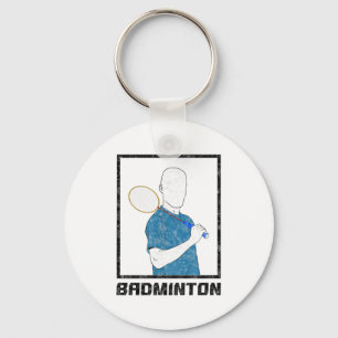 Porte-clés Garçon de badminton raquette sport homme coups