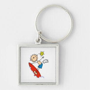 Porte-clés Garçon de surf en bonhomme allumette