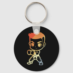 Porte-clés Garçon kickboxing Dessin animé Apparence Kickboxer