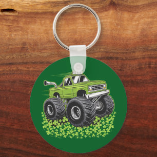 Porte-clés Garçon Saint-Patrick Enfant Chanceux Monster Truck