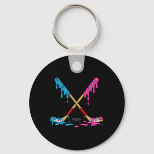 Porte-clés Garçons de hockey sur glace Drip Crème glacée Joue