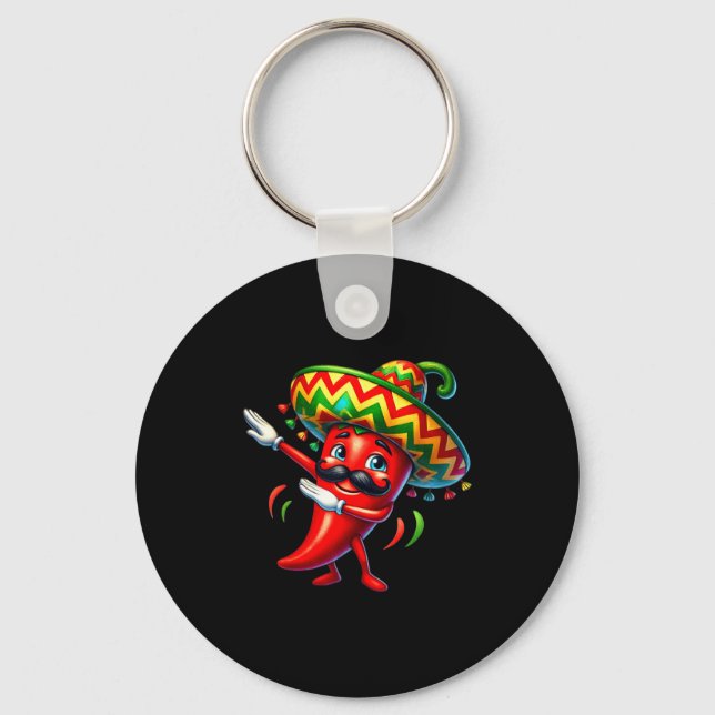 Porte-clés Garçons drôles de chili dabbing cinco de mayo enfa (Recto)