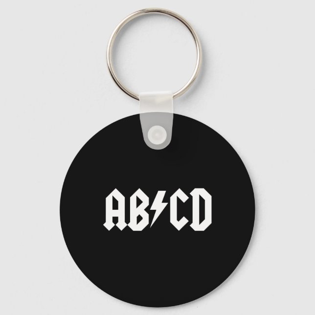 Porte-clés Garçons Filles Enseignants ABCD Rock Graphic retou (Recto)