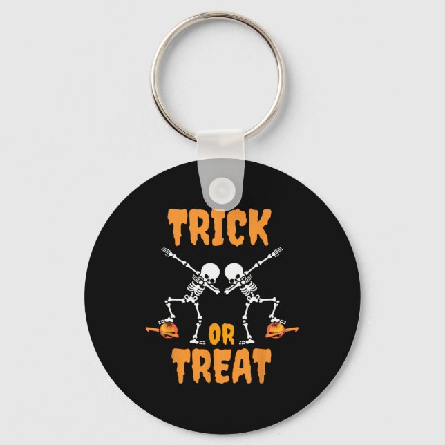 Porte-clés Garçons Filles Halloween Dabbing Citrouille Squele (Recto)