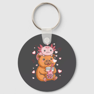 Porte-clés Garçons Filles Thé à bulles Capybara Axolotl Migno