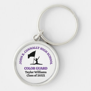Porte-clés Garde de couleur de lycée violet Personnalisé