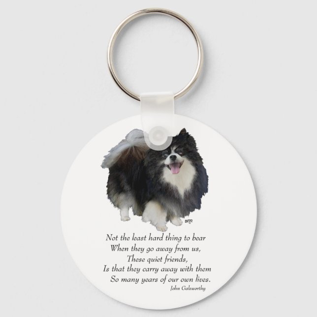Porte-clés Garde de Pomeranian noir (Recto)