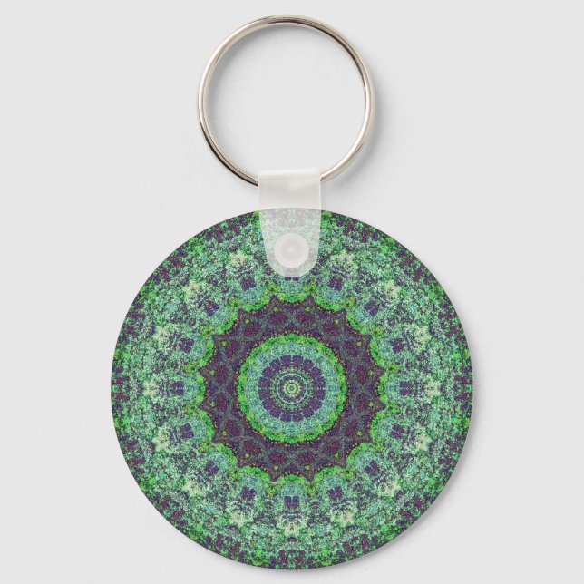 Porte-clés Garden Green Abstrait Mandala Porte - clé (Recto)