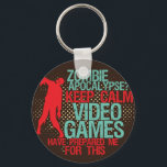 Porte-clés Garder le calme Zombie Apocalypse amusant Porte -<br><div class="desc">Un cool et amusant porte - clé de mi-teinte pour geeks et joueurs. L'apocalypse zombie ? Keep calm. Les jeux vidéo m'ont préparé pour ça. Il semble que des années de jeu et de lutte contre les zombies virtuels n'ont pas du tout été gaspillées. Un grand cadeau pour vos amis...</div>