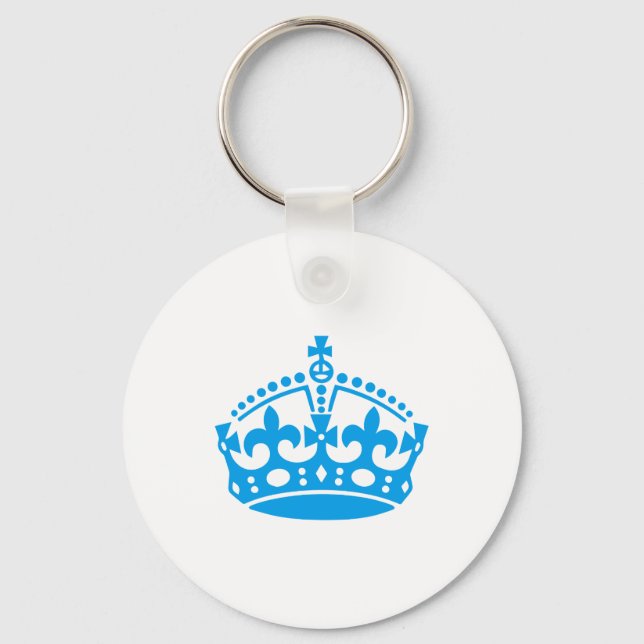 Porte-clés Gardez calme couronne bleue (Recto)