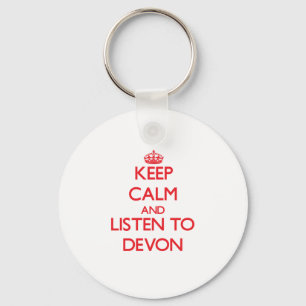 Porte-clés Gardez le calme et écoutez Devon