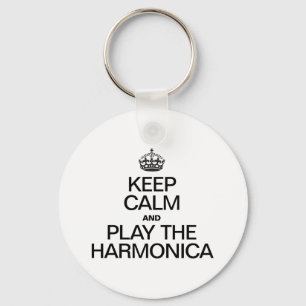 PORTE-CLÉS GARDEZ LE CALME ET JOUEZ À L'HARMONICA
