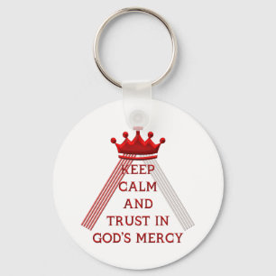Porte-clés Gardez le calme et la confiance dans la miséricord