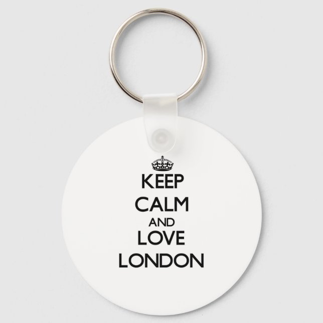 Porte-clés Gardez le calme et l'amour Londres (Recto)